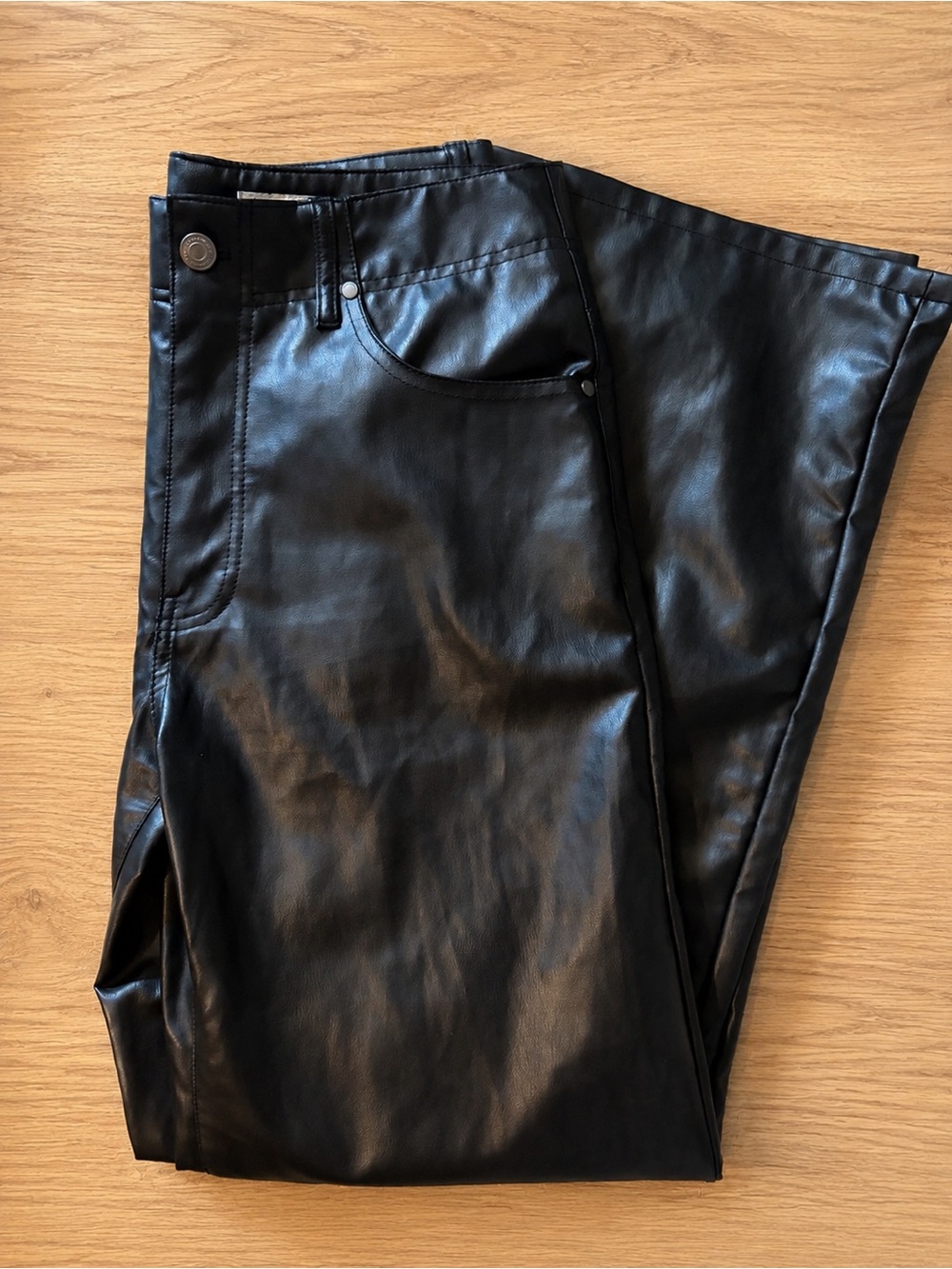 ZARA Women's Black Faux Leather Pants